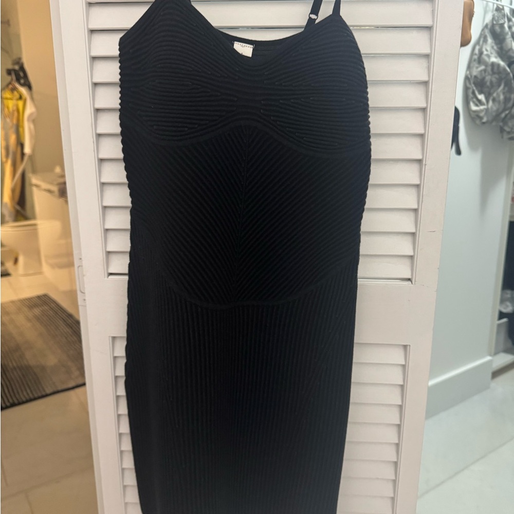 Alo Black Ribbed Dress